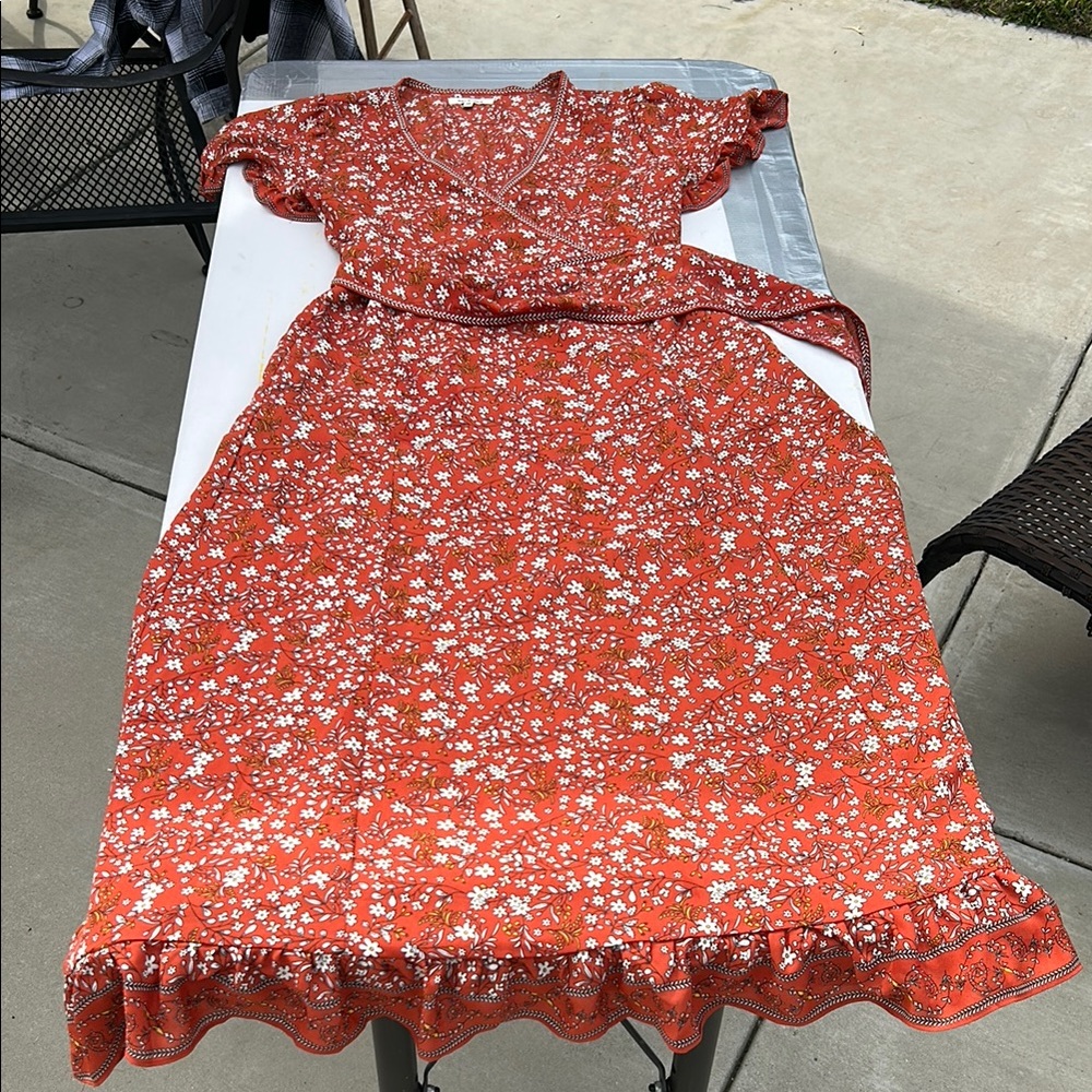 Max Studios Floral Faux Wrap Dress